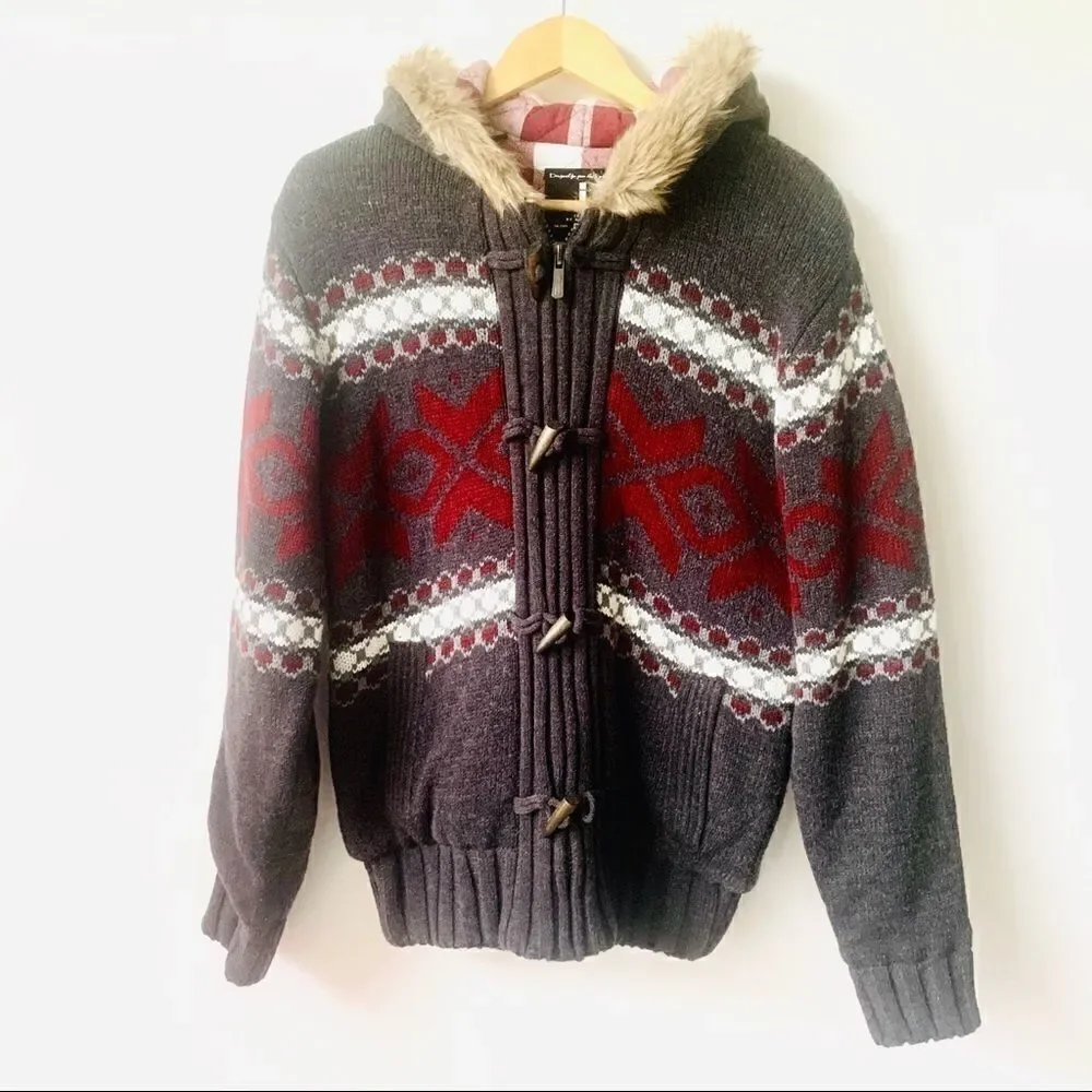Buffalo David Bitton Aztec Sweater Hooded Jacket